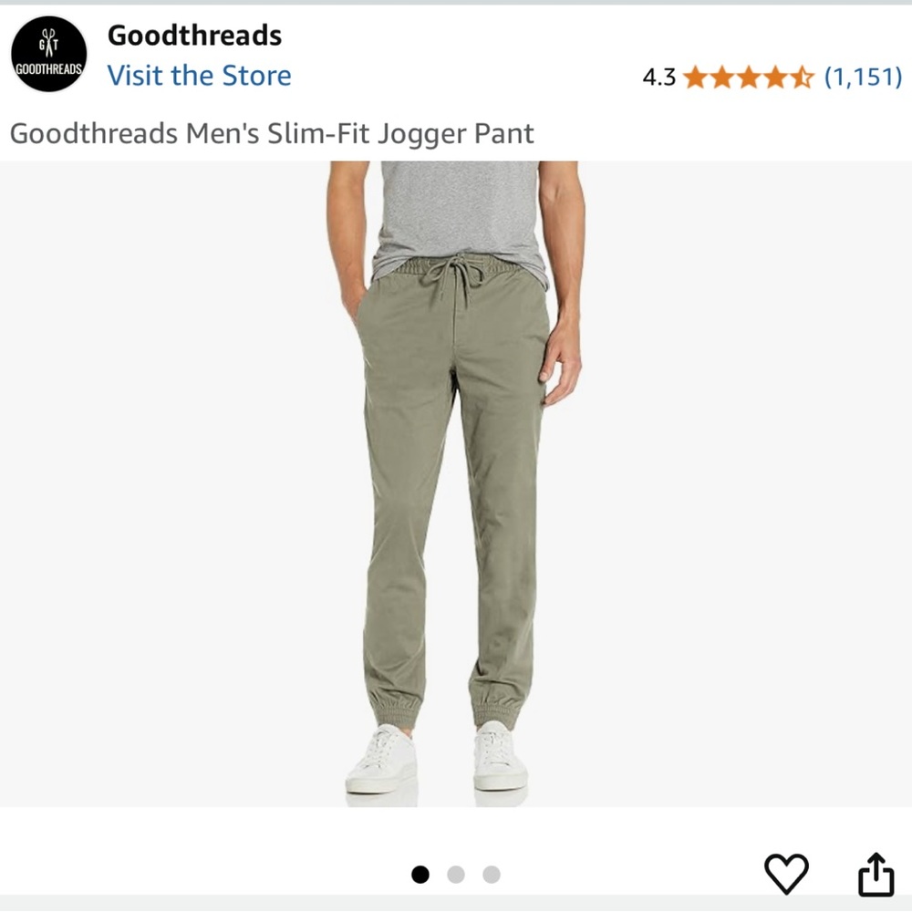 Goodthreads Men’s Slim Fit Jogger pants 32 Large